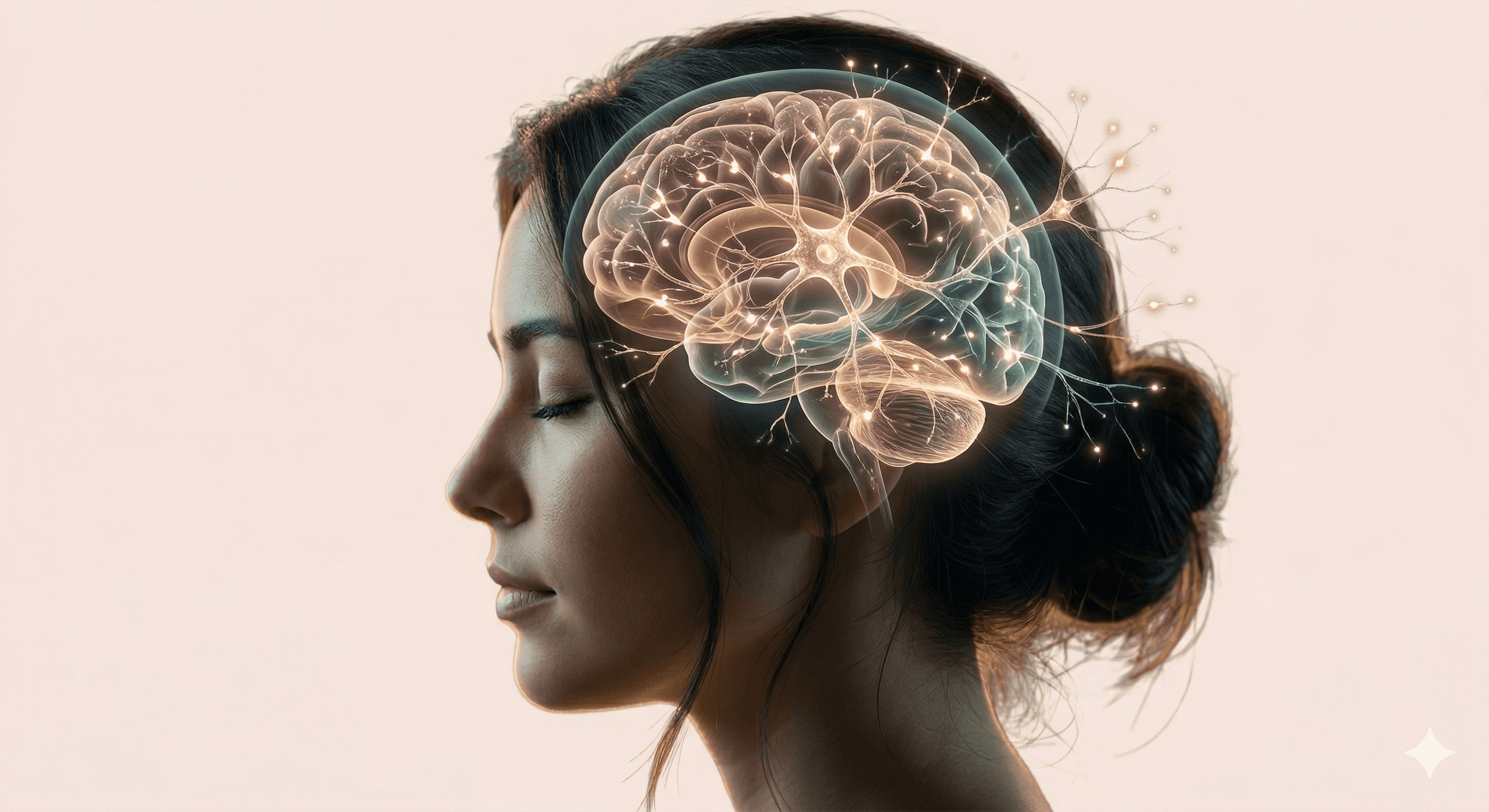 Woman with glowing neural pathways illustrating the invisible mental health crisis