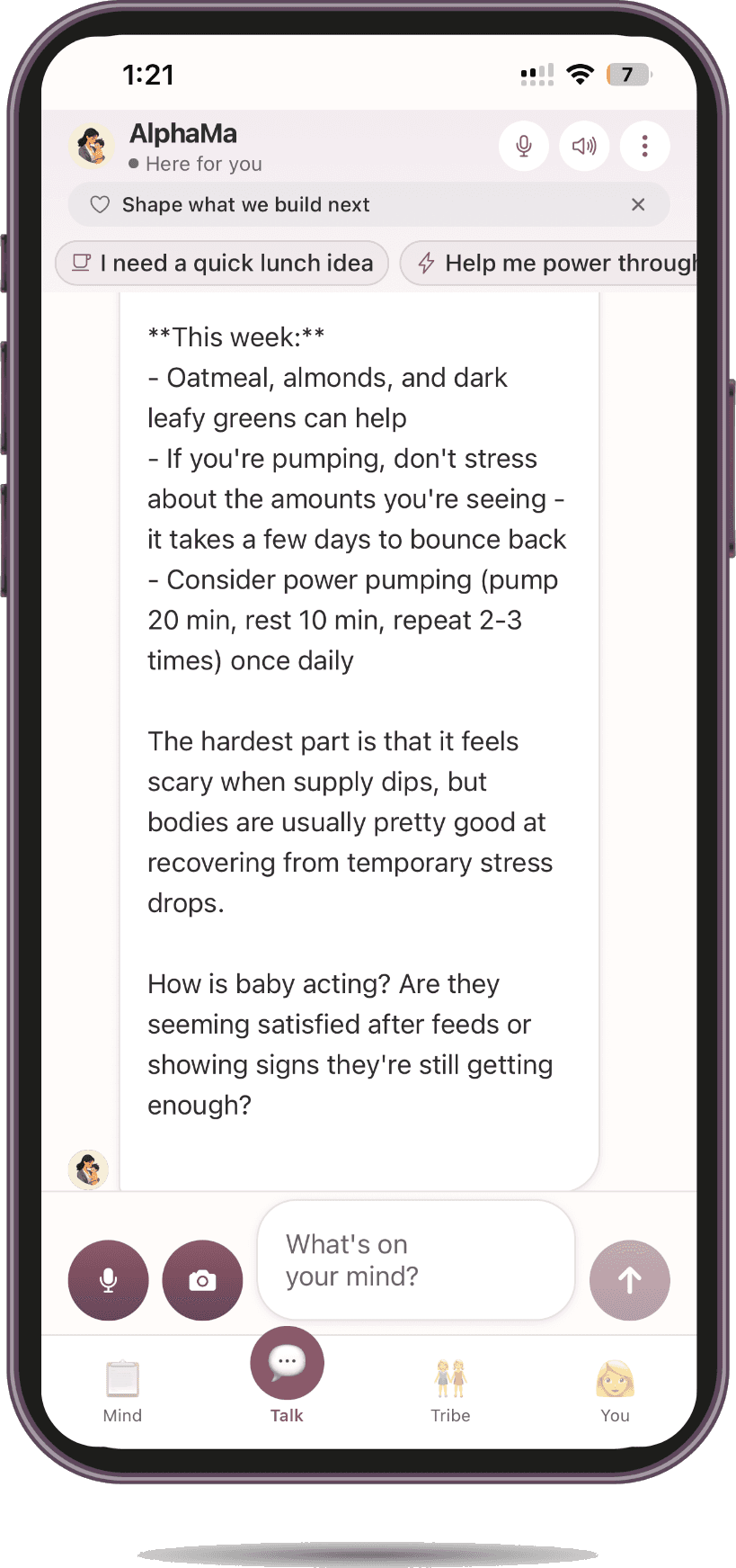 AlphaMa giving breastfeeding and pumping advice