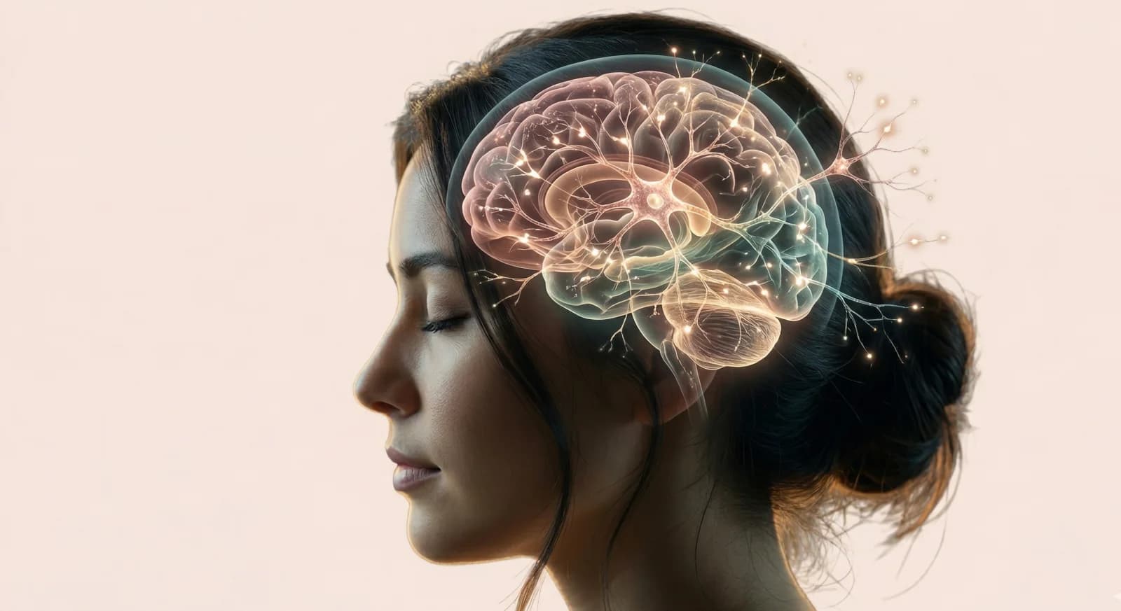 Woman with glowing neural pathways illustrating the invisible mental health crisis