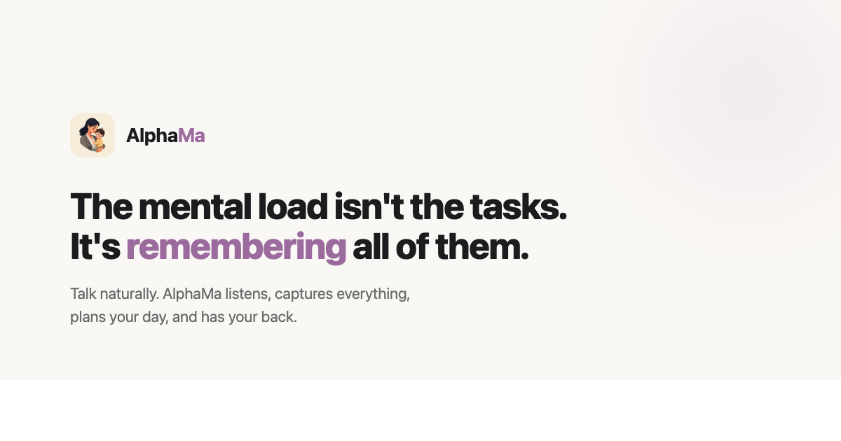 AlphaMa - The AI Life Partner for Moms